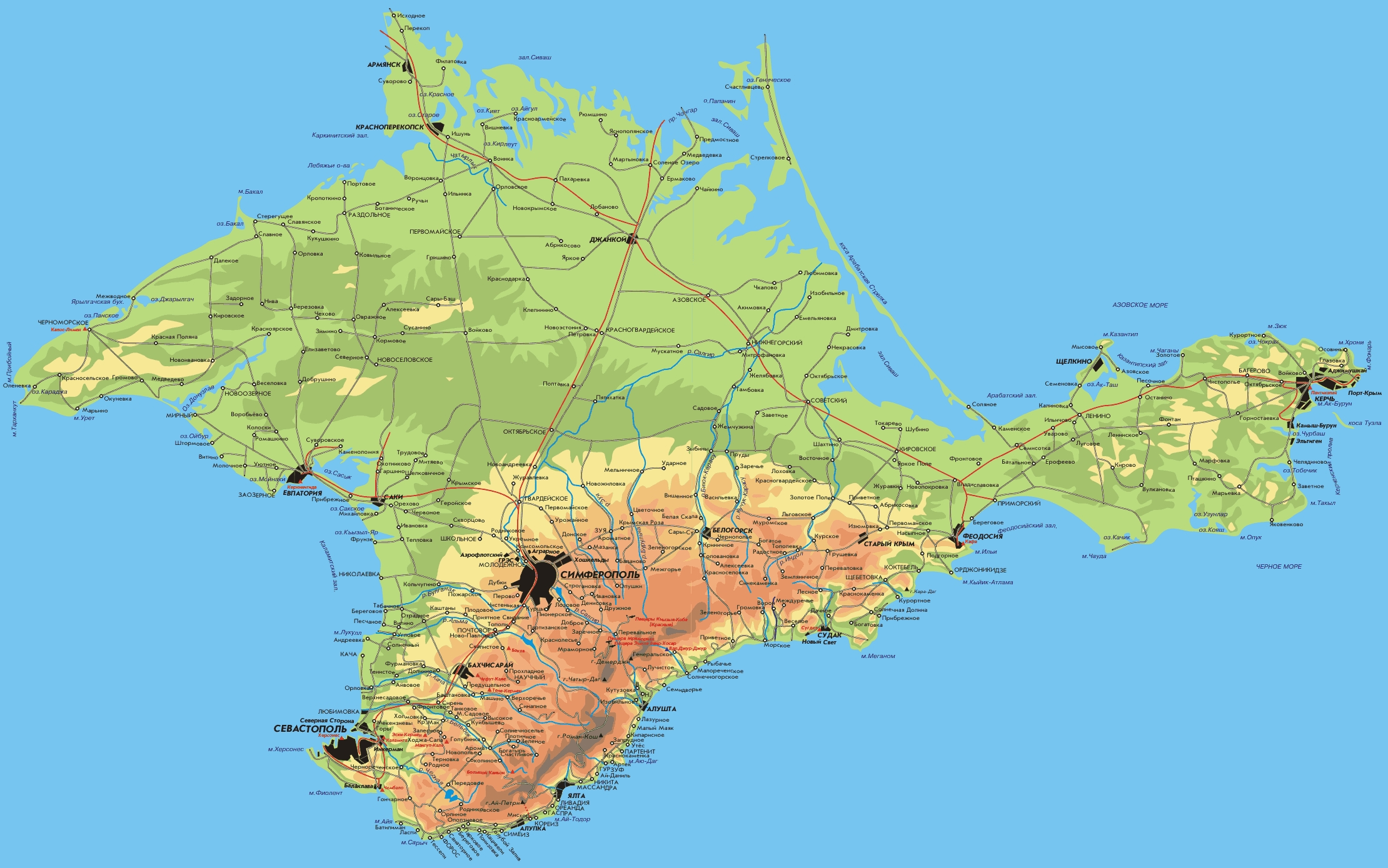 Крымский полуостров на карте